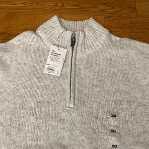 Sonoma Mens Supersoft Sweater Quarter Zip XXL Mock Neck NWT Moonbeam
